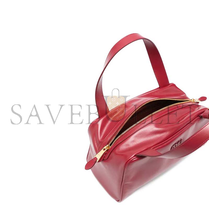 MIU MIU BAULETTO GLOSSY LEATHER TOP-HANDLE BAG 5BB182 (28*15*13cm)